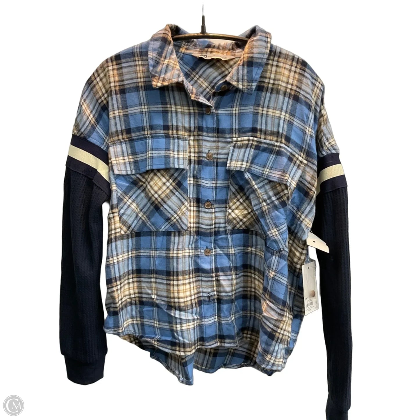 Top Long Sleeve By So In Plaid Pattern, Size: Xs