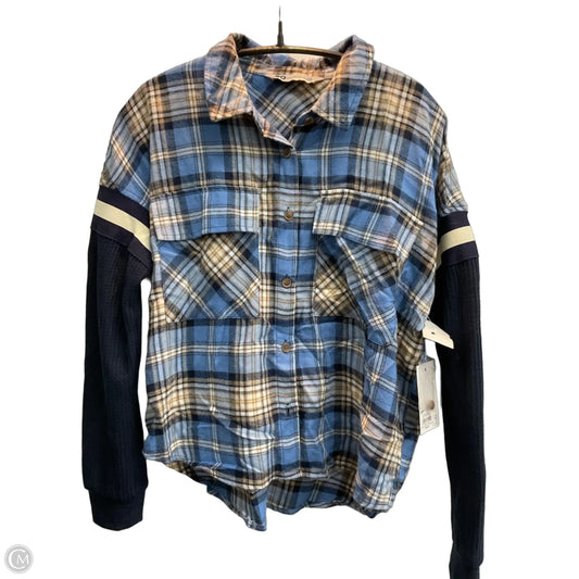 Top Long Sleeve By So In Plaid Pattern, Size: Xs
