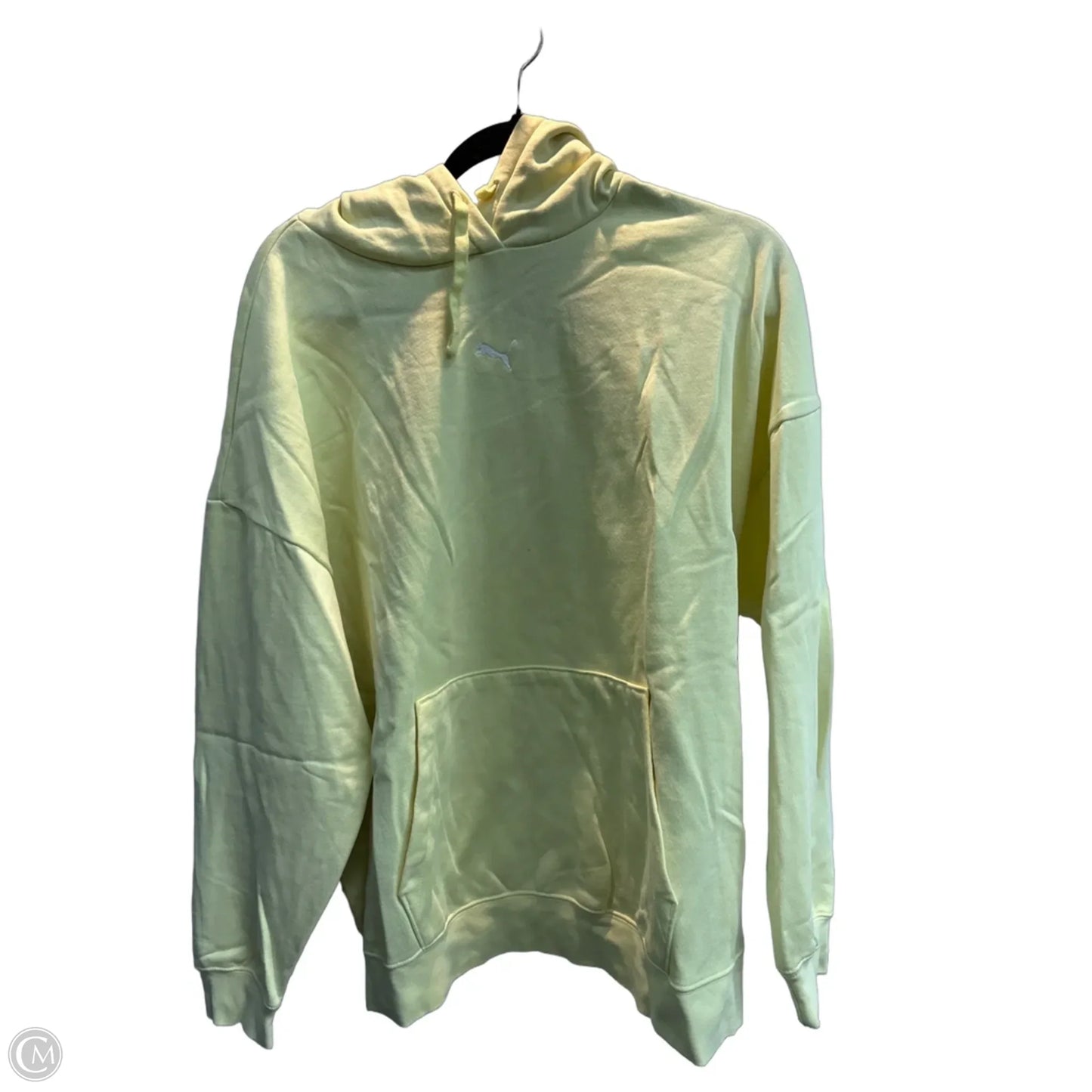 Athletic Sweatshirt Hoodie By Puma In Yellow, Size: L