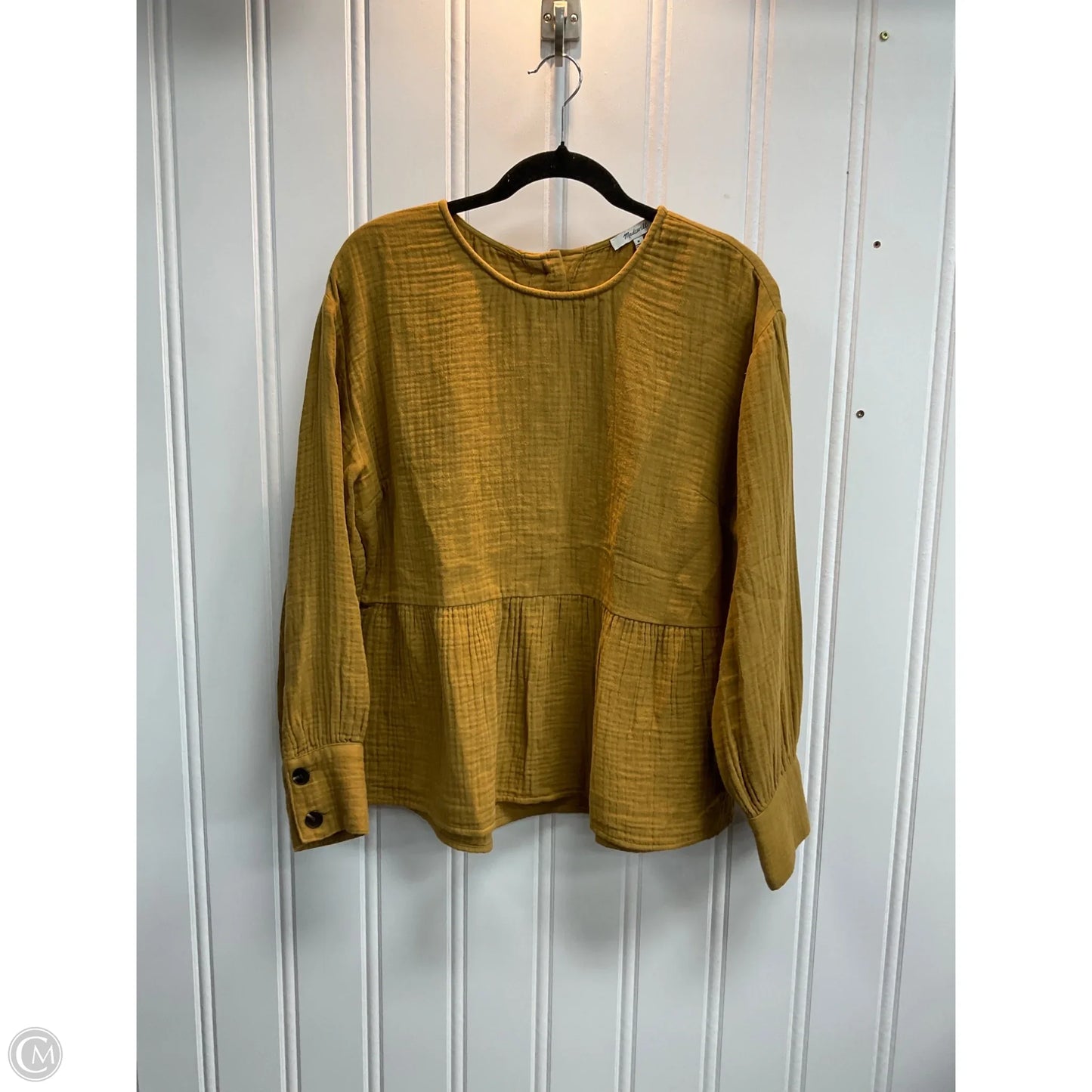 Top Long Sleeve By Madewell In Tan, Size: M