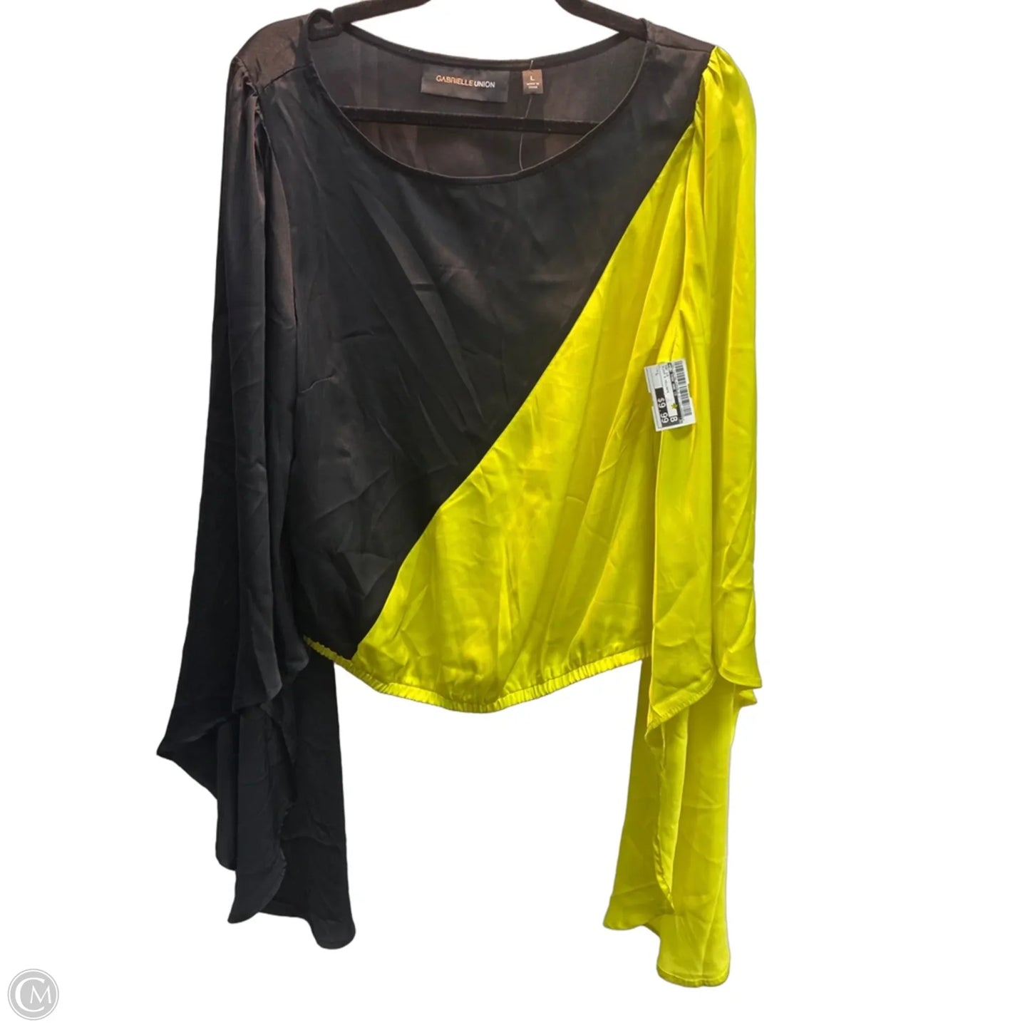 Top Long Sleeve By New York And Co In Black & Yellow, Size: L