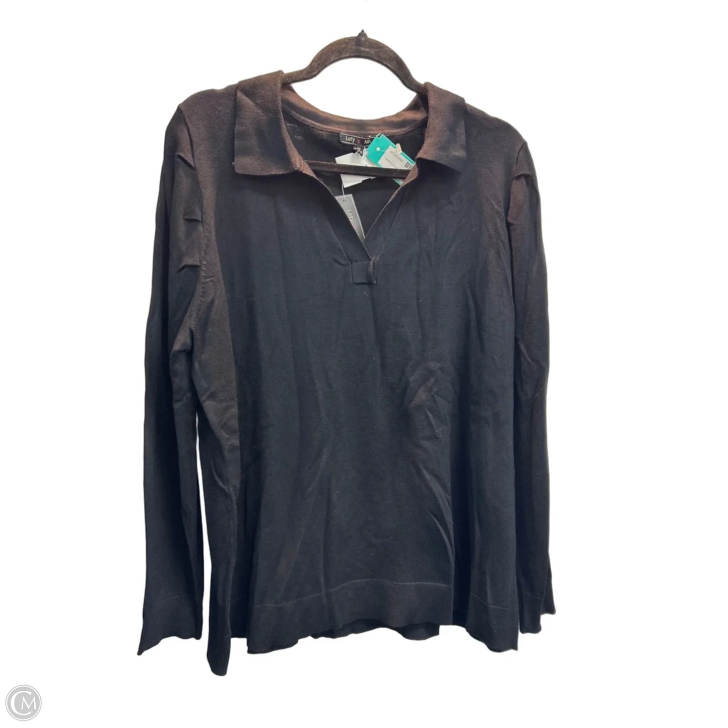 Top Long Sleeve By Clothes Mentor In Black, Size: 1x