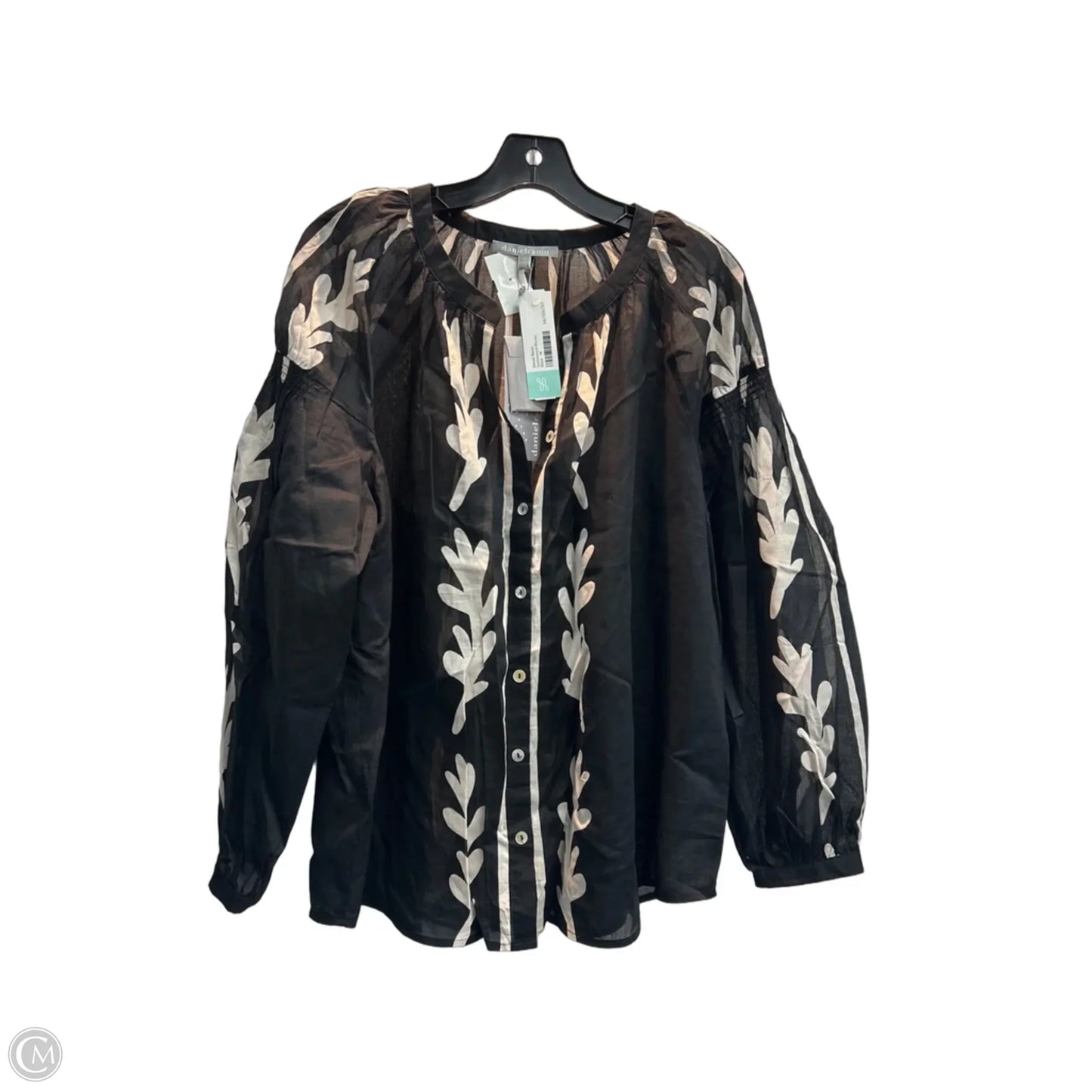 Top Long Sleeve By Daniel Rainn In Black & Cream, Size: 1x