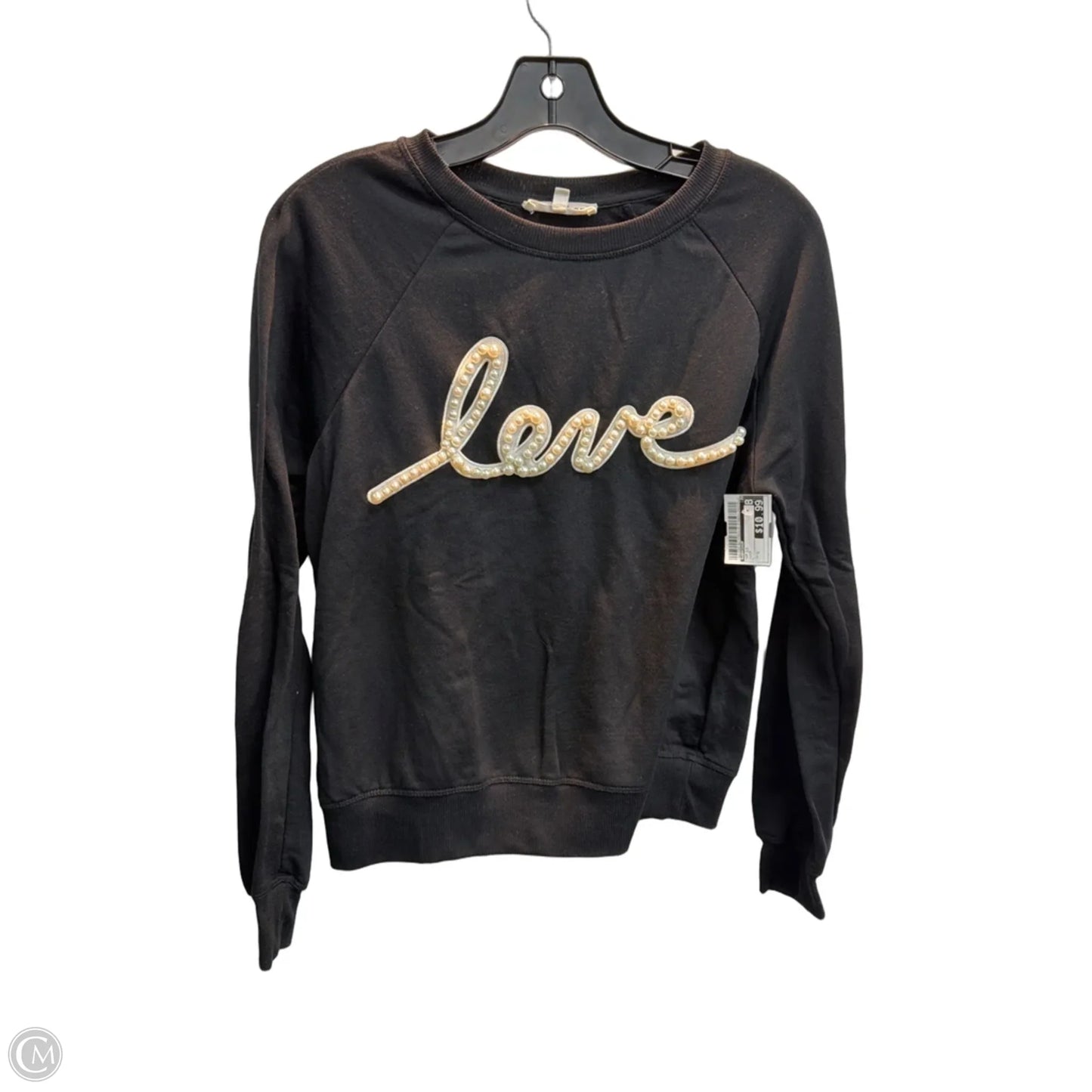 Top Long Sleeve By Workshop In Black, Size: S