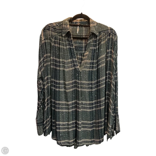 Top Long Sleeve By Free People In Plaid Pattern, Size: S