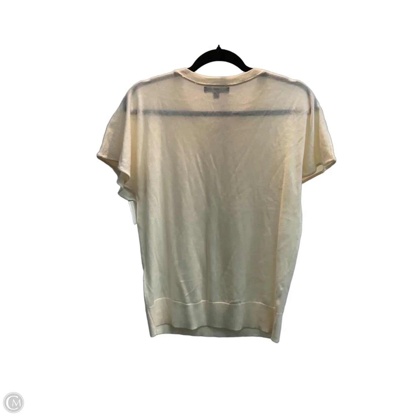 Top Short Sleeve By Banana Republic In Cream, Size: M