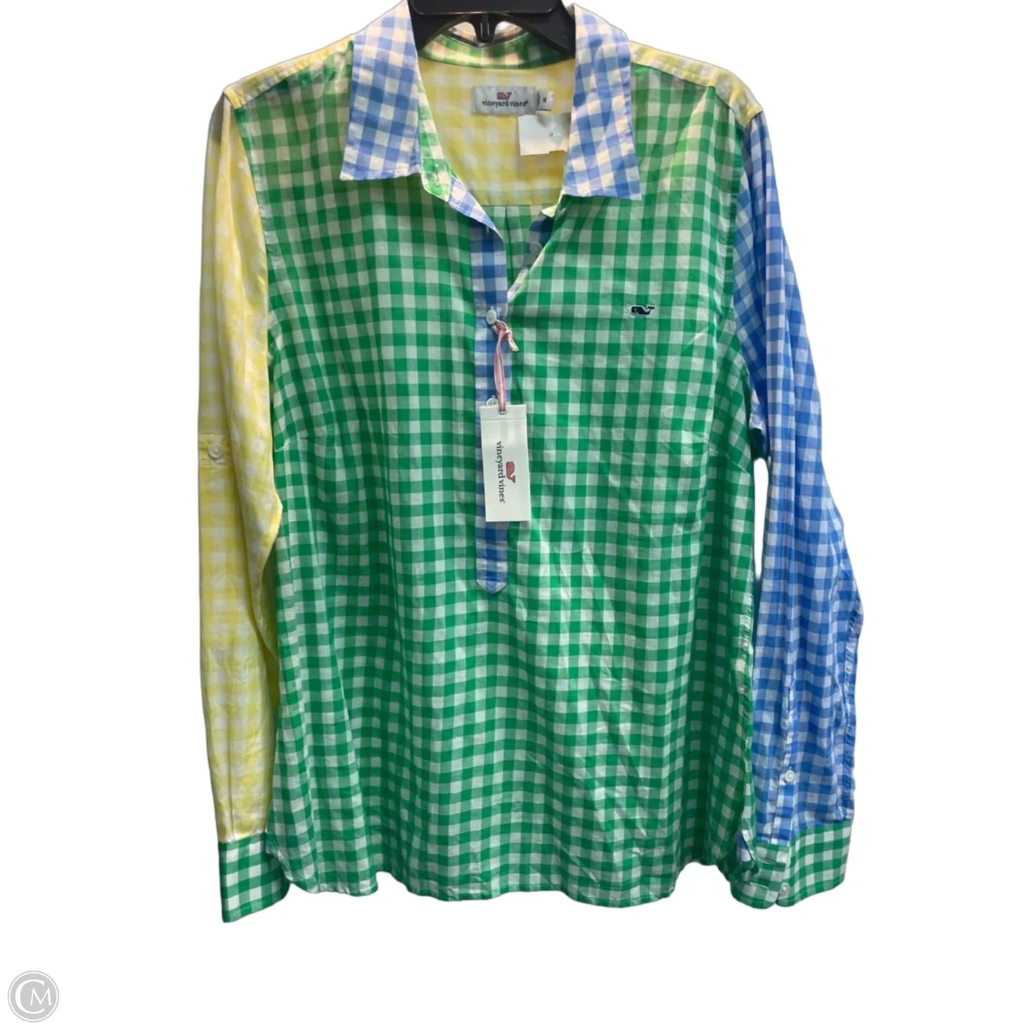 Top Long Sleeve By Vineyard Vines In Plaid Pattern, Size: Xl