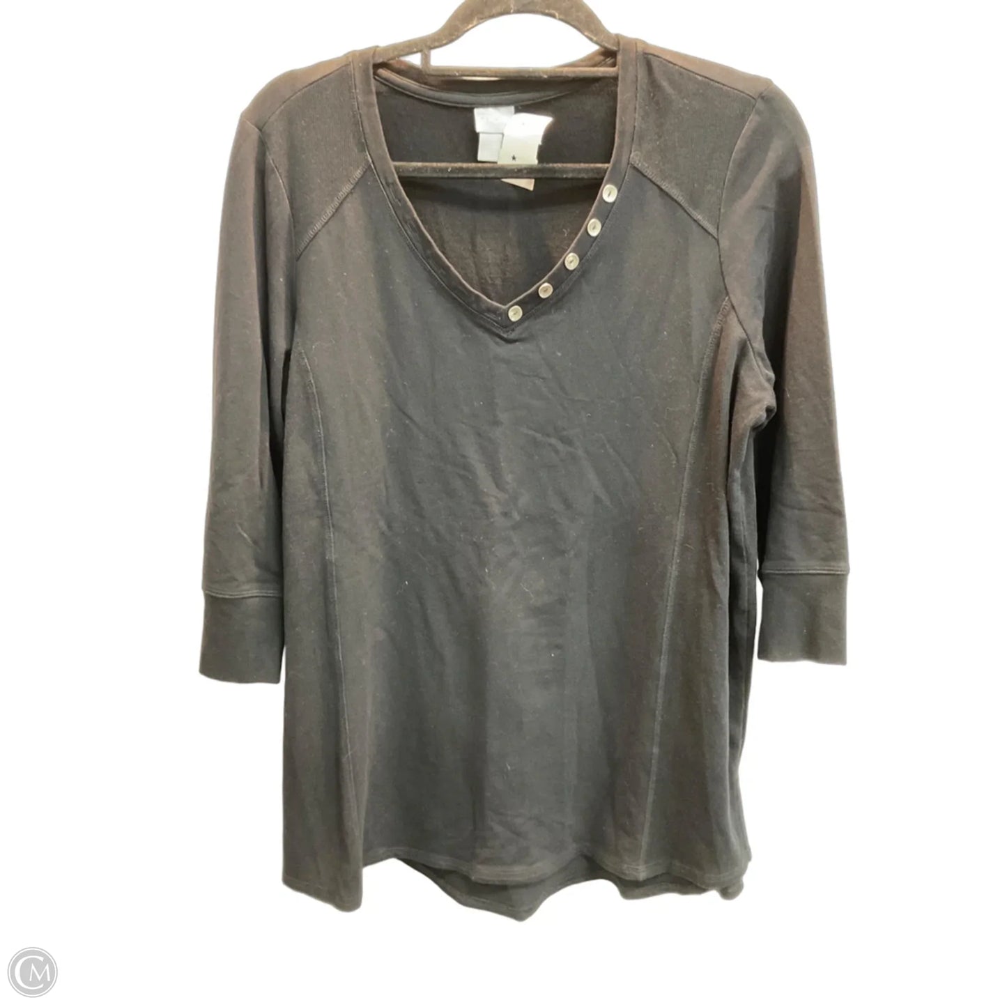 Top Long Sleeve By Chicos In Black, Size: L