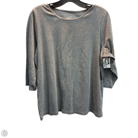 Top Long Sleeve Basic By Cj Banks In Grey, Size: Xl