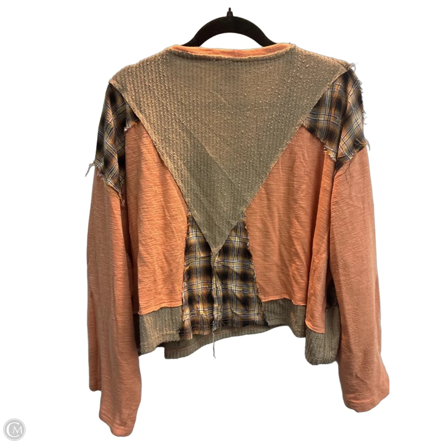 Top Long Sleeve By Pol In Brown & Orange, Size: S