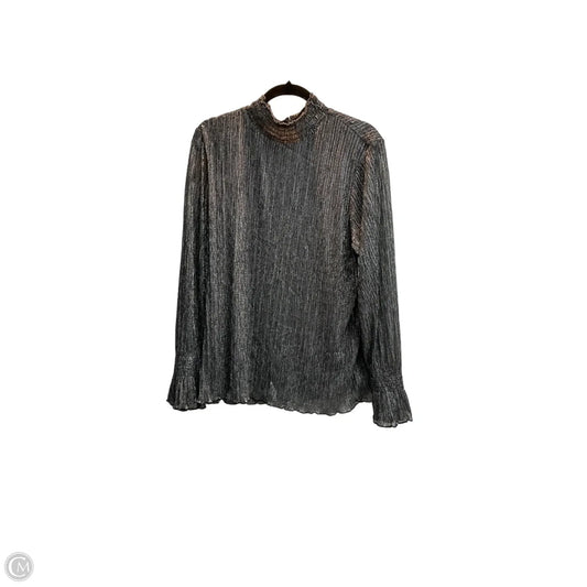 Blouse Long Sleeve By Chicos In Black & Silver, Size: Xxl