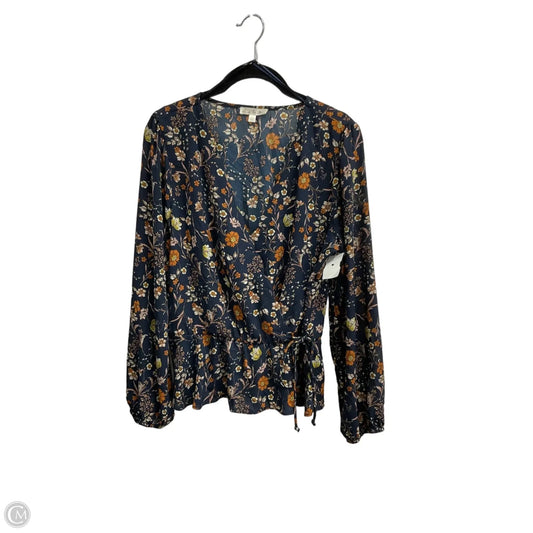 Blouse Long Sleeve By Nine Britton In Floral Print, Size: L