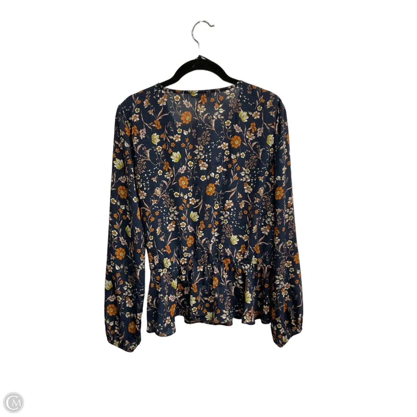 Blouse Long Sleeve By Nine Britton In Floral Print, Size: L
