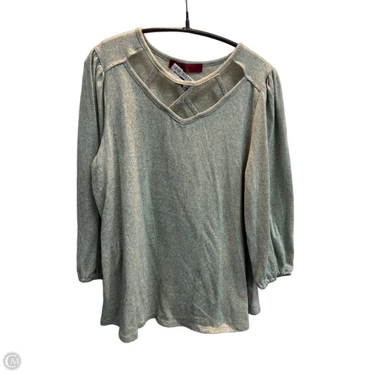 Top Long Sleeve By Love Scarlett In Green, Size: L
