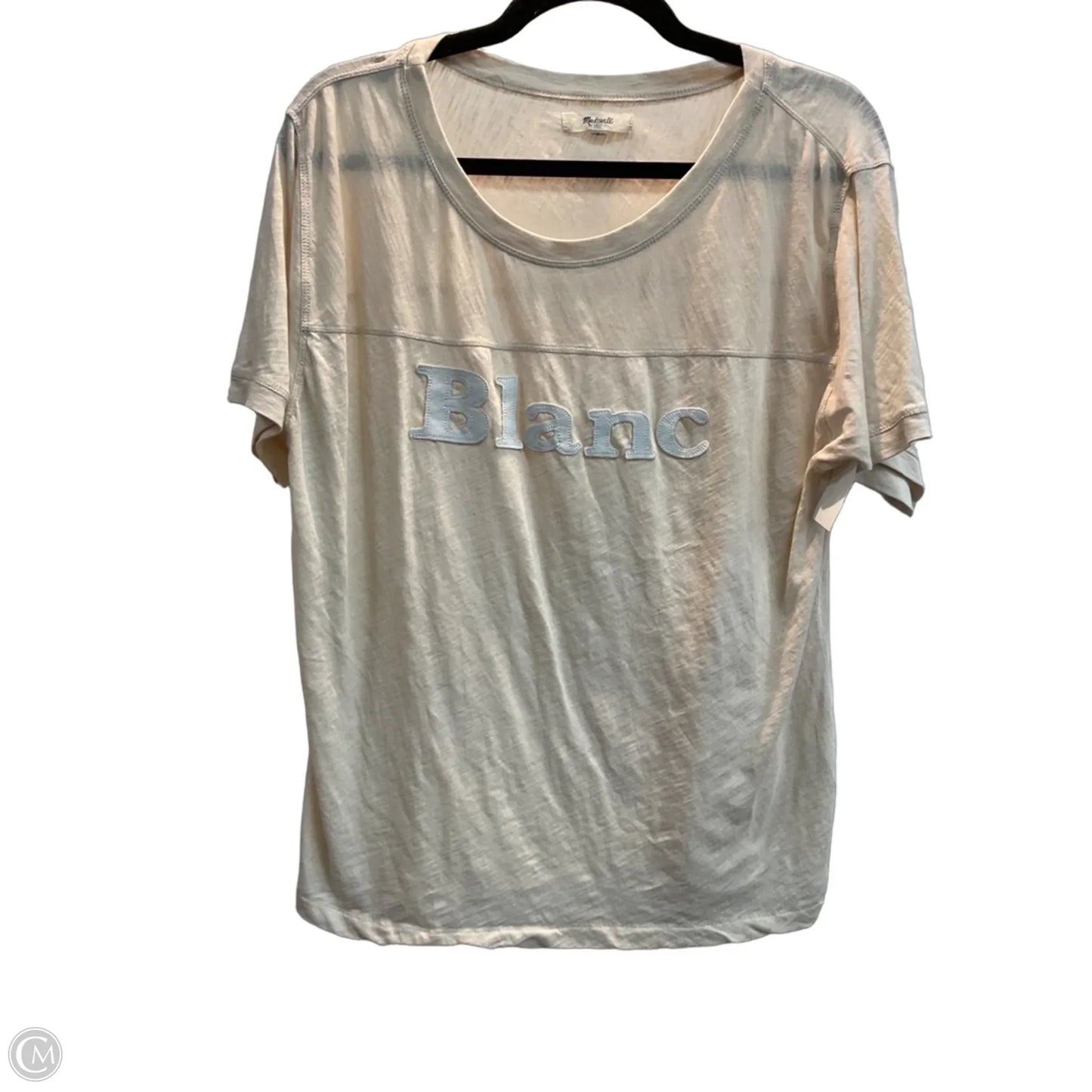 Top Short Sleeve Basic By Madewell In Beige, Size: L