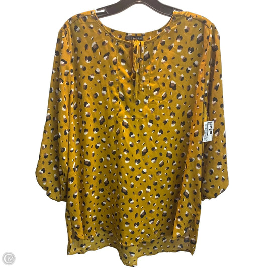 Top Long Sleeve By West Kei In Animal Print, Size: L