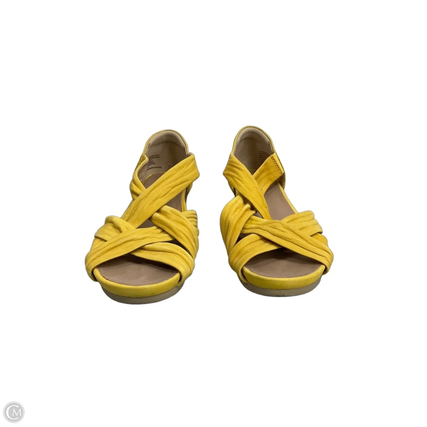 Sandals Heels Wedge By Earth In Yellow, Size: 9