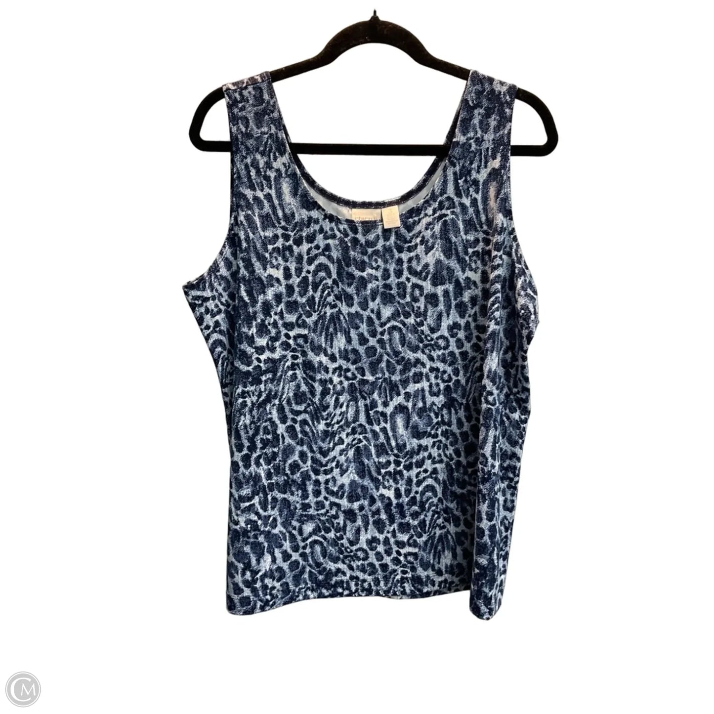 Top Sleeveless By Chicos In Blue, Size: Xl