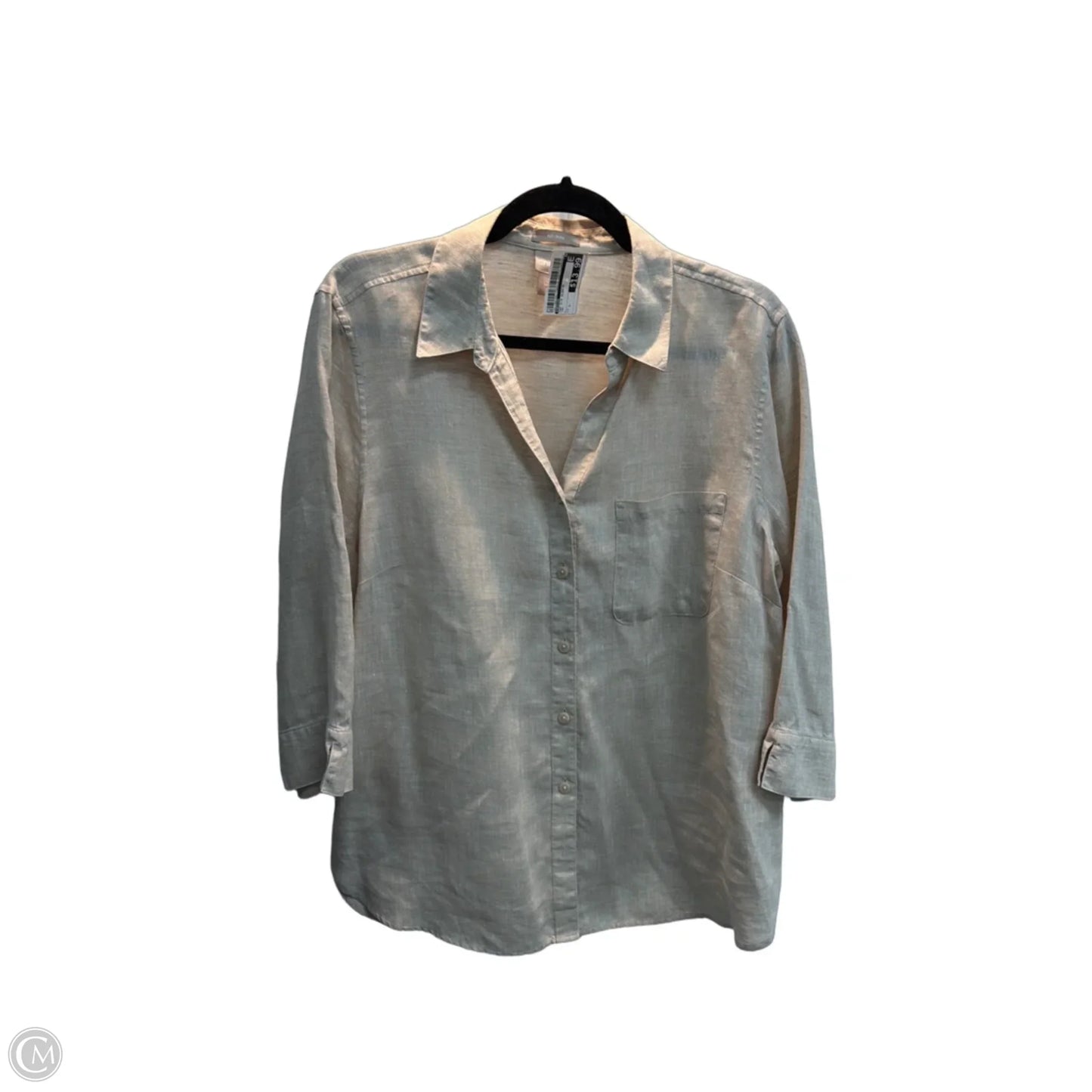 Top 3/4 Sleeve By Chicos In Tan, Size: L