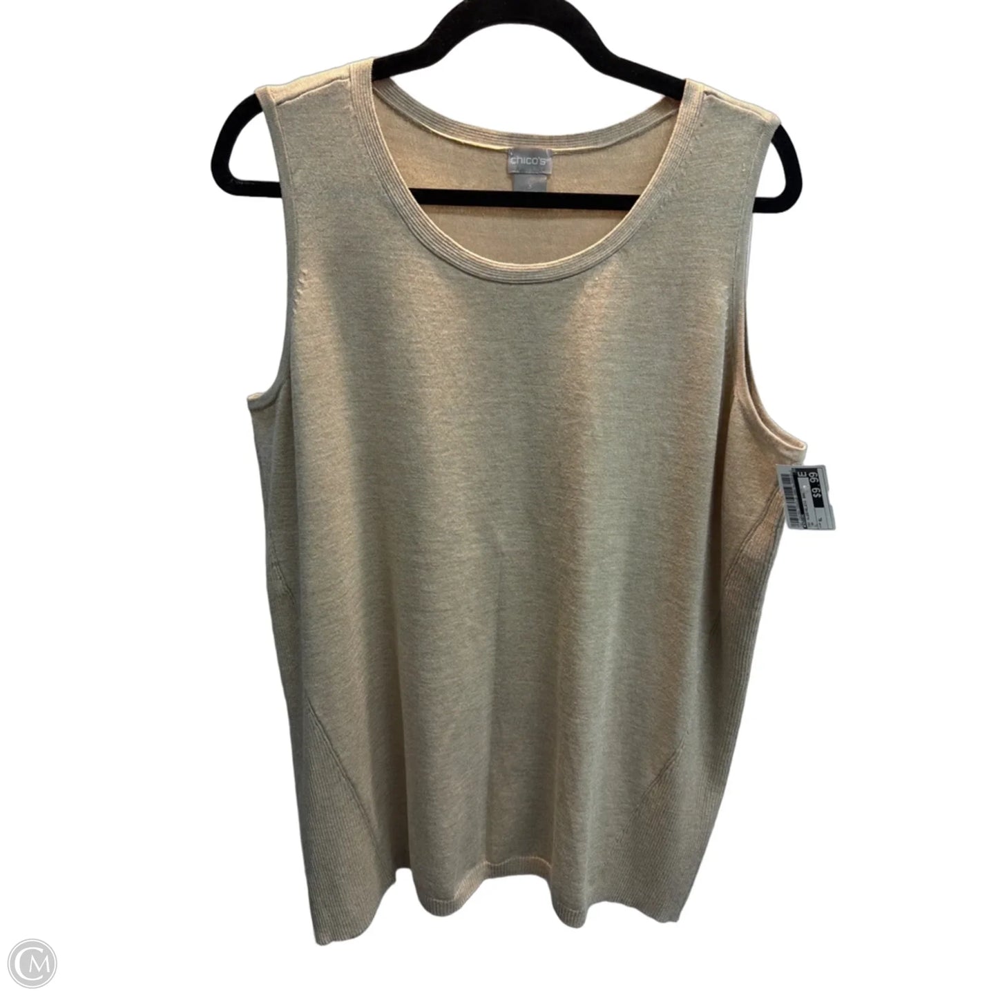 Top Sleeveless Basic By Chicos In Tan, Size: Xl