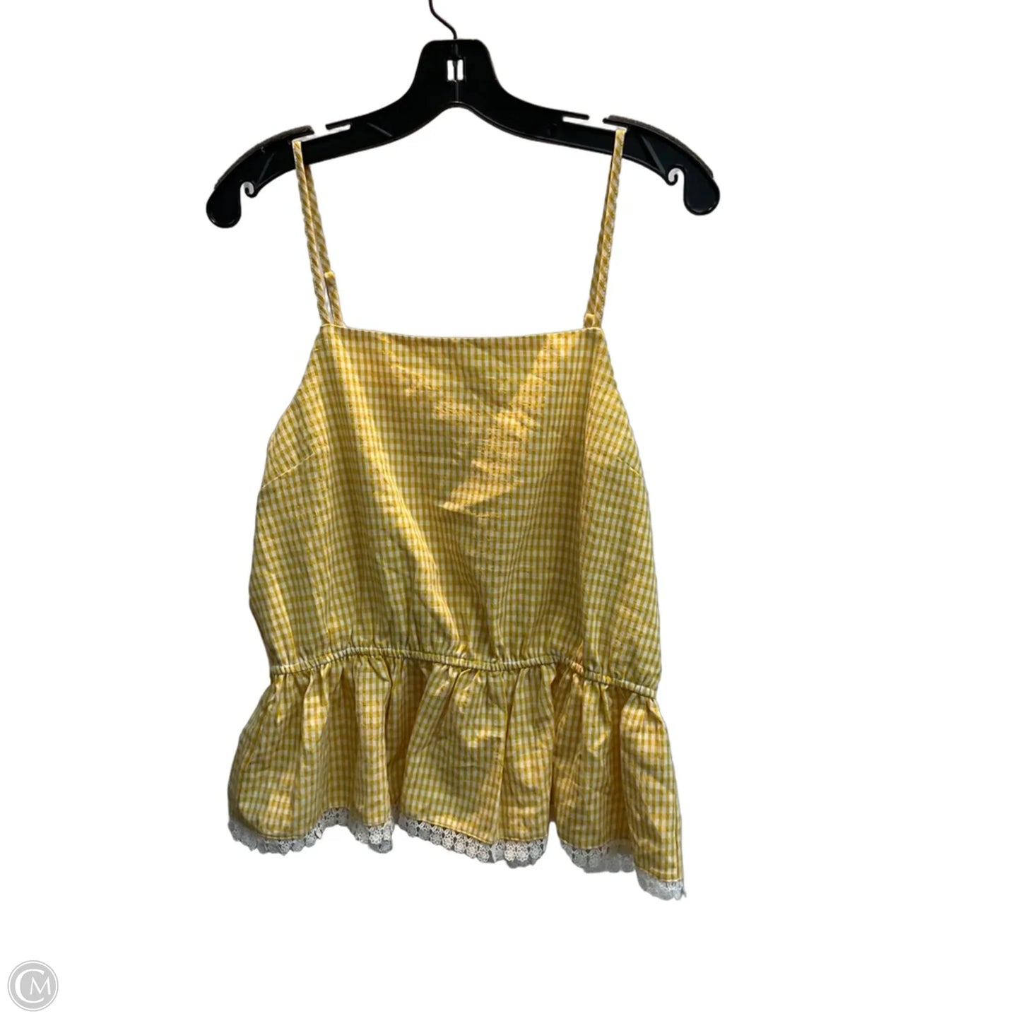 Top Sleeveless By English Factory In Checkered Pattern, Size: L
