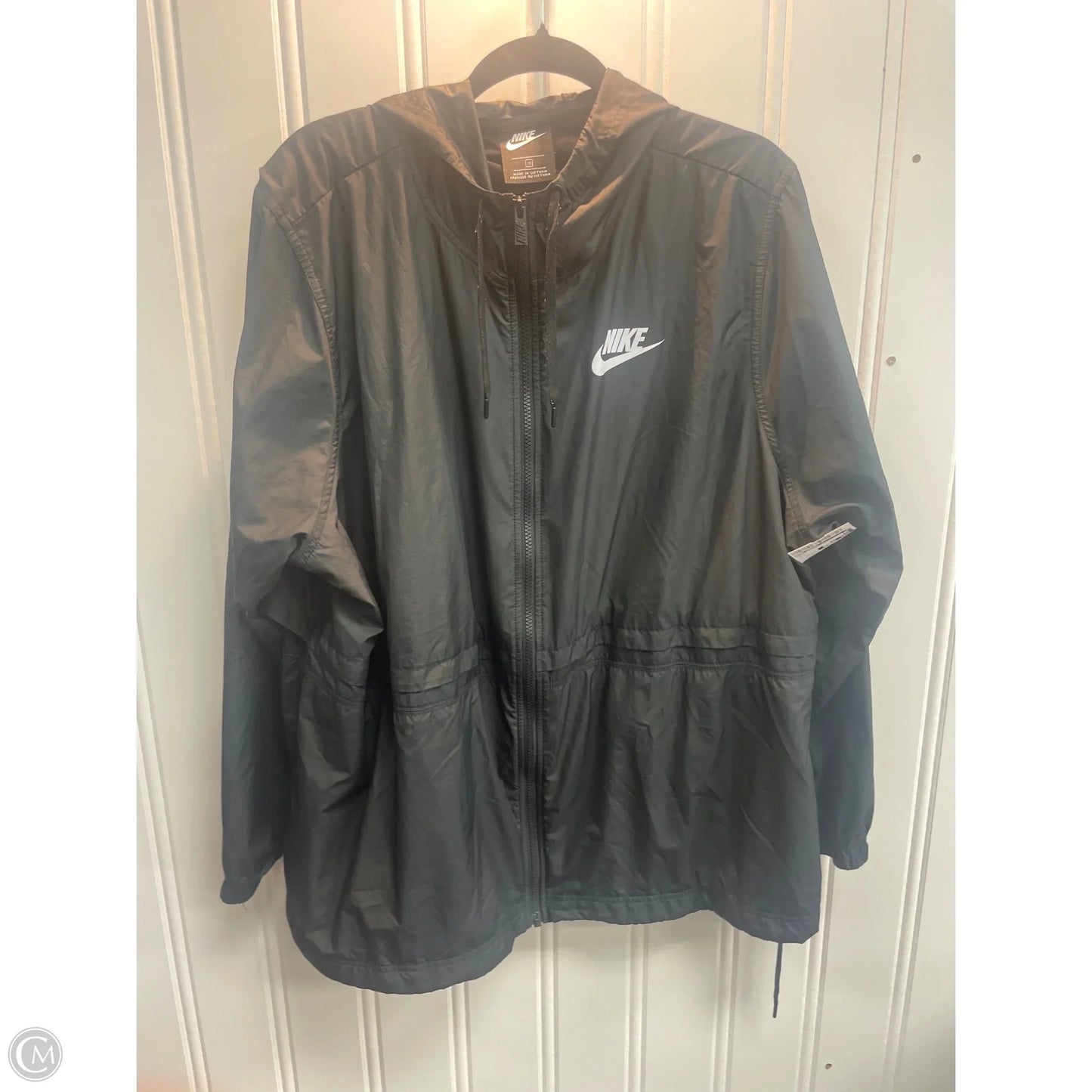 Jacket Windbreaker By Nike Apparel In Black, Size: 3x
