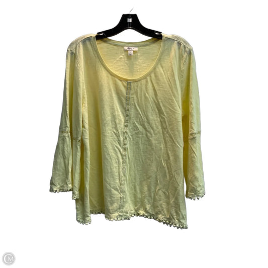 Top Long Sleeve By Style And Company In Yellow, Size: L