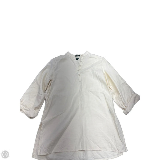 Top Long Sleeve By Lauren By Ralph Lauren In Beige, Size: M