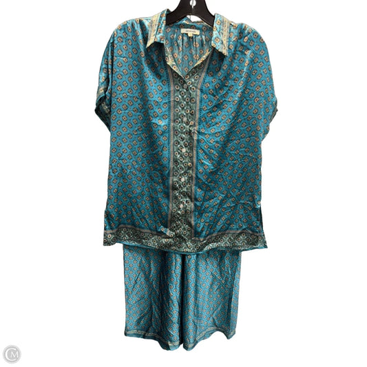Pants Set 2pc By Max Studio In Blue & Tan, Size: M