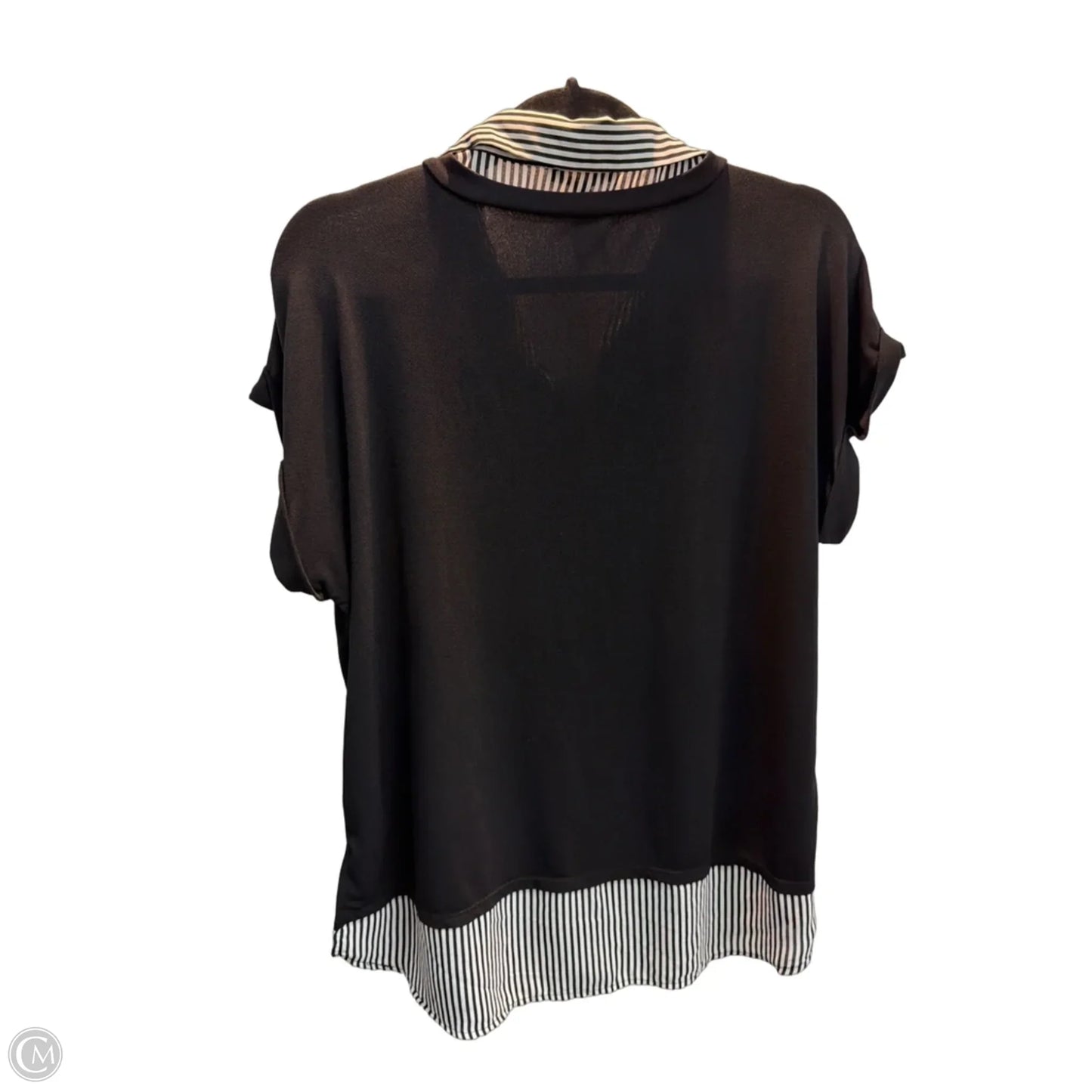 Top Short Sleeve By Adrianna Papell In Black, Size: M