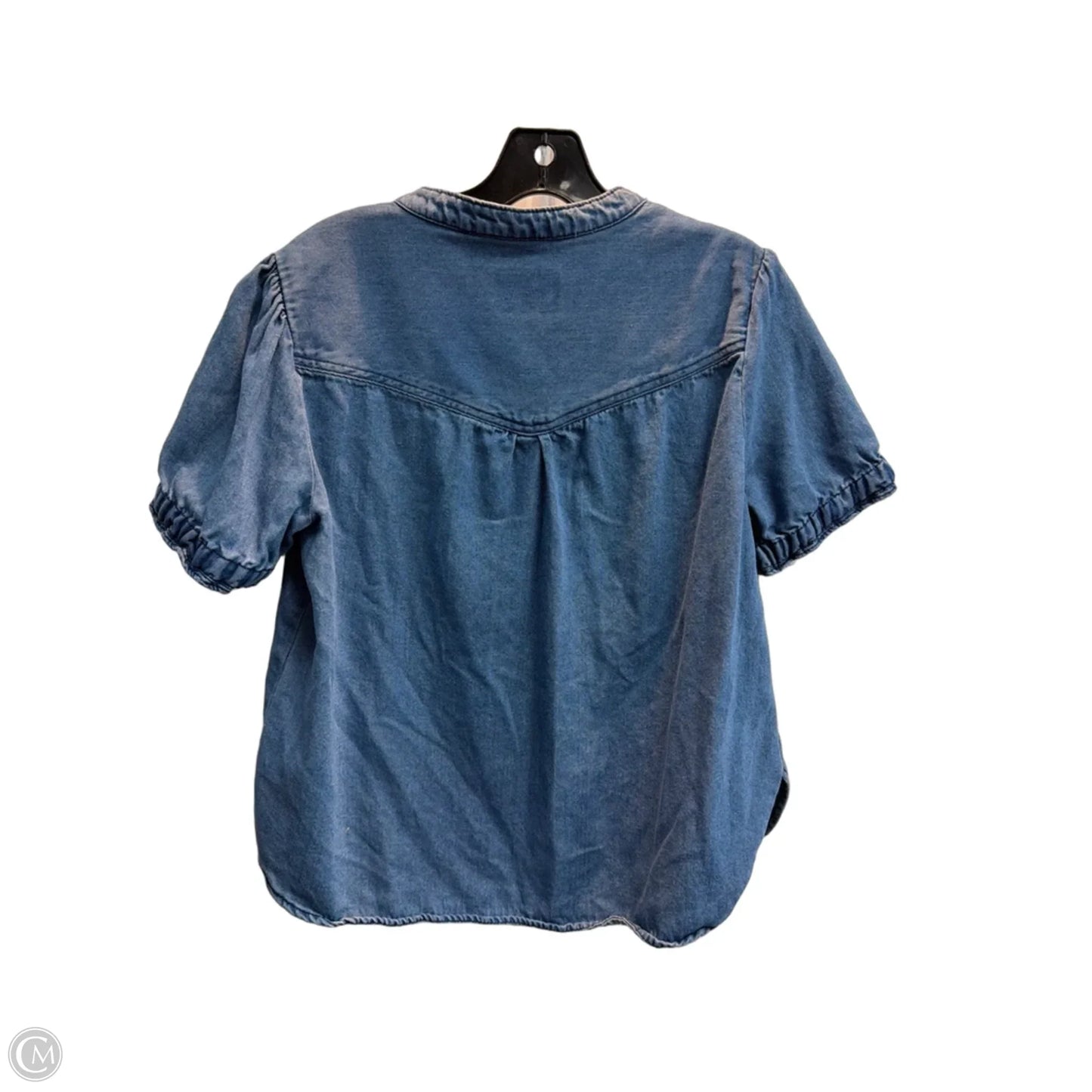Blouse Short Sleeve By Velvet Heart In Blue Denim, Size: M