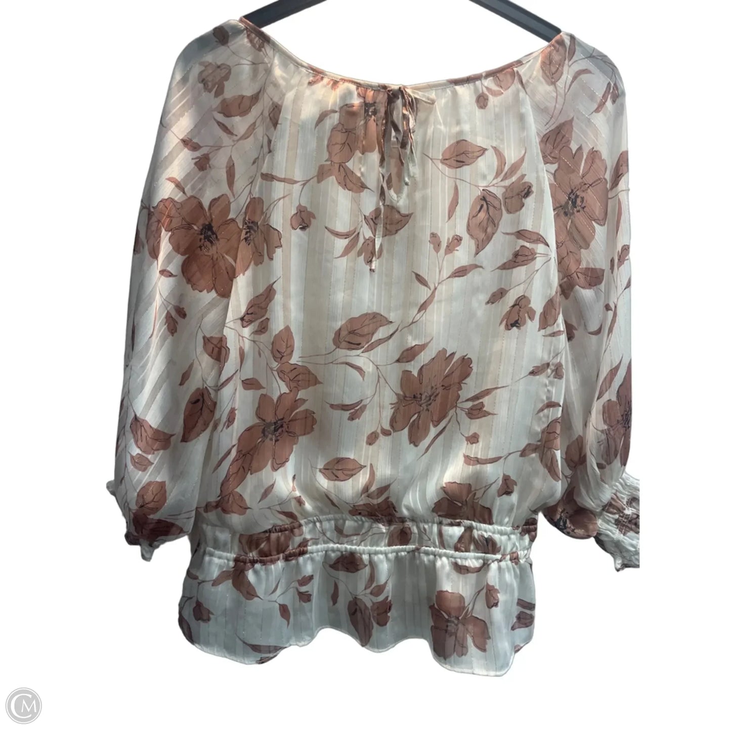 Blouse 3/4 Sleeve By Lush In Floral Print, Size: L