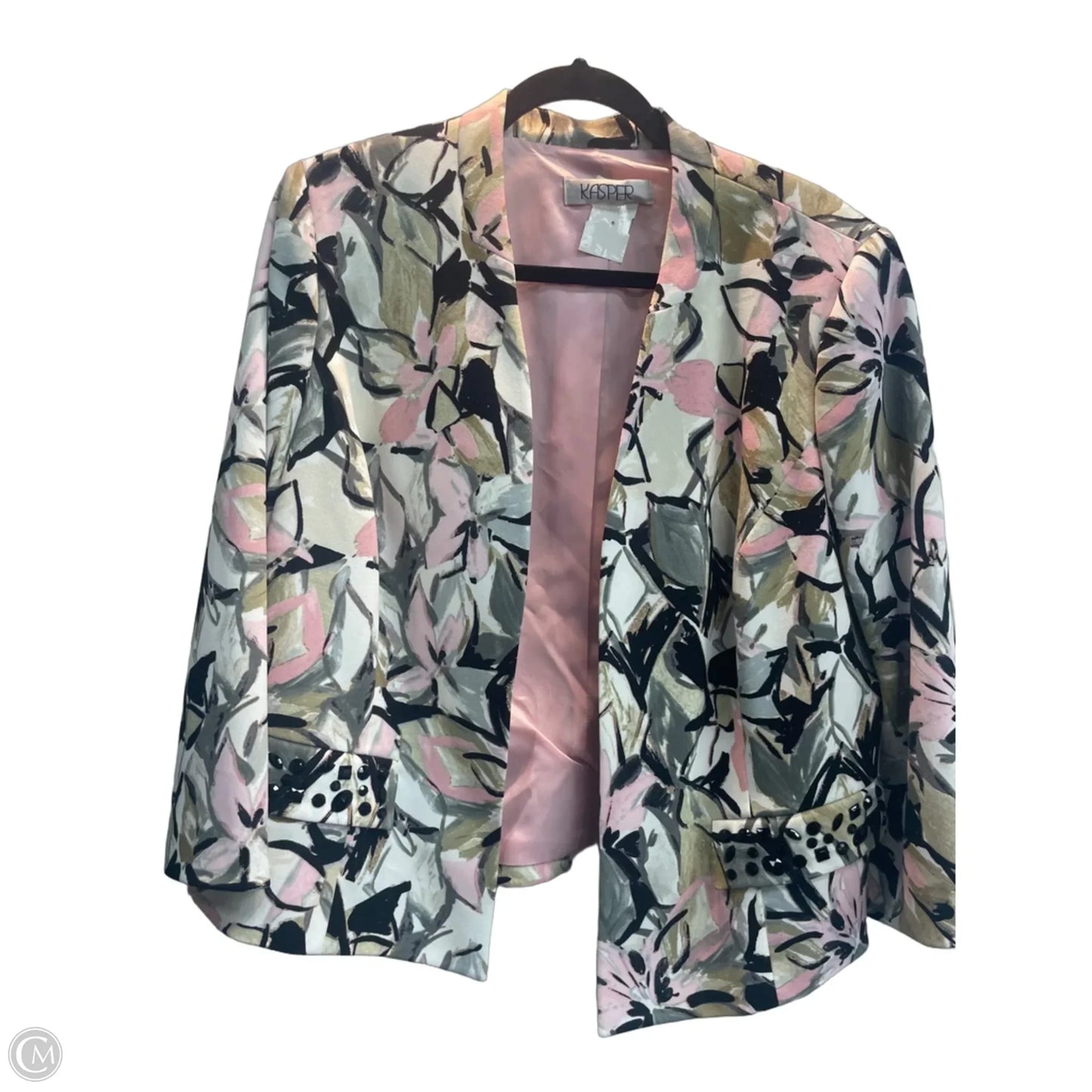 Blazer By Kasper In Floral Print, Size: L