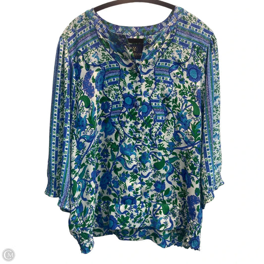 Blouse Long Sleeve By Clothes Mentor In Floral Print, Size: M