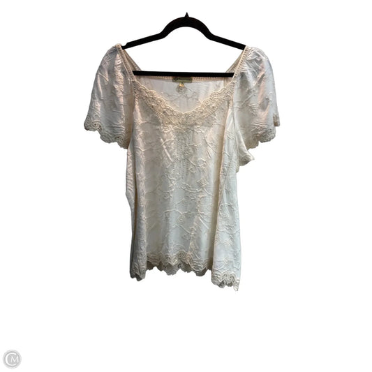 Top Short Sleeve By Democracy In Cream, Size: M