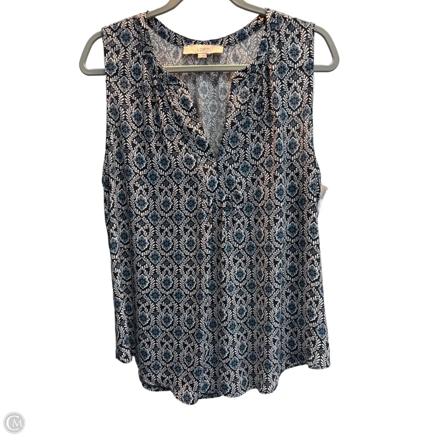 Top Sleeveless By Loft In Blue, Size: L