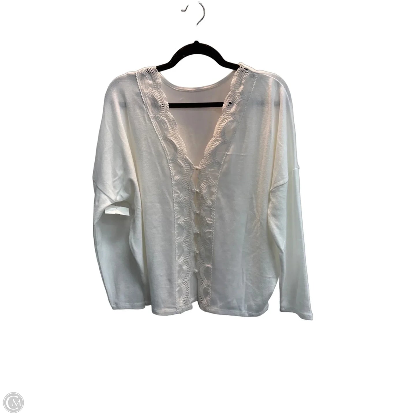 Top Long Sleeve By Francesca’s In White, Size: S