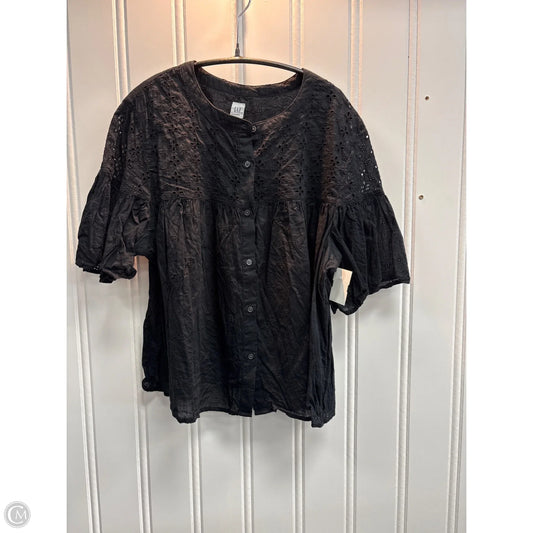 Top Short Sleeve By Gap In Black, Size: L