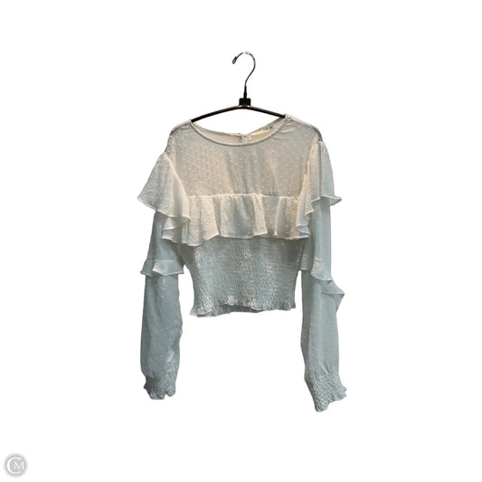Blouse Long Sleeve By Illa Illa In White, Size: S