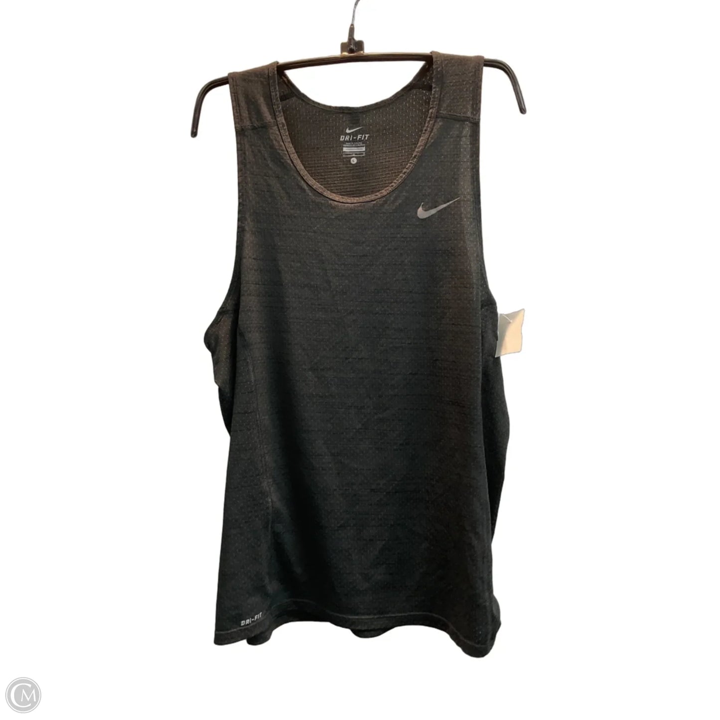 Athletic Tank Top By Nike Apparel In Black, Size: L