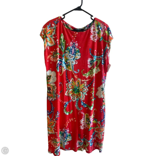 Dress Casual Midi By Lauren By Ralph Lauren In Floral Print, Size: L