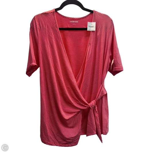 Top Short Sleeve By Lands End In Striped Pattern, Size: L