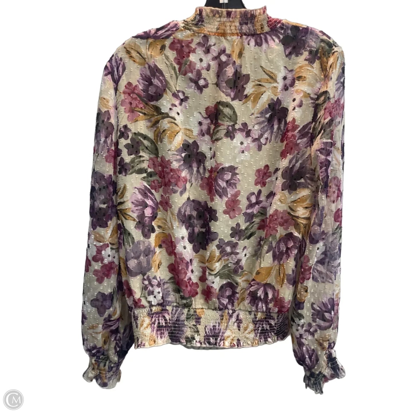 Blouse Long Sleeve By White House Black Market In Floral Print, Size: S
