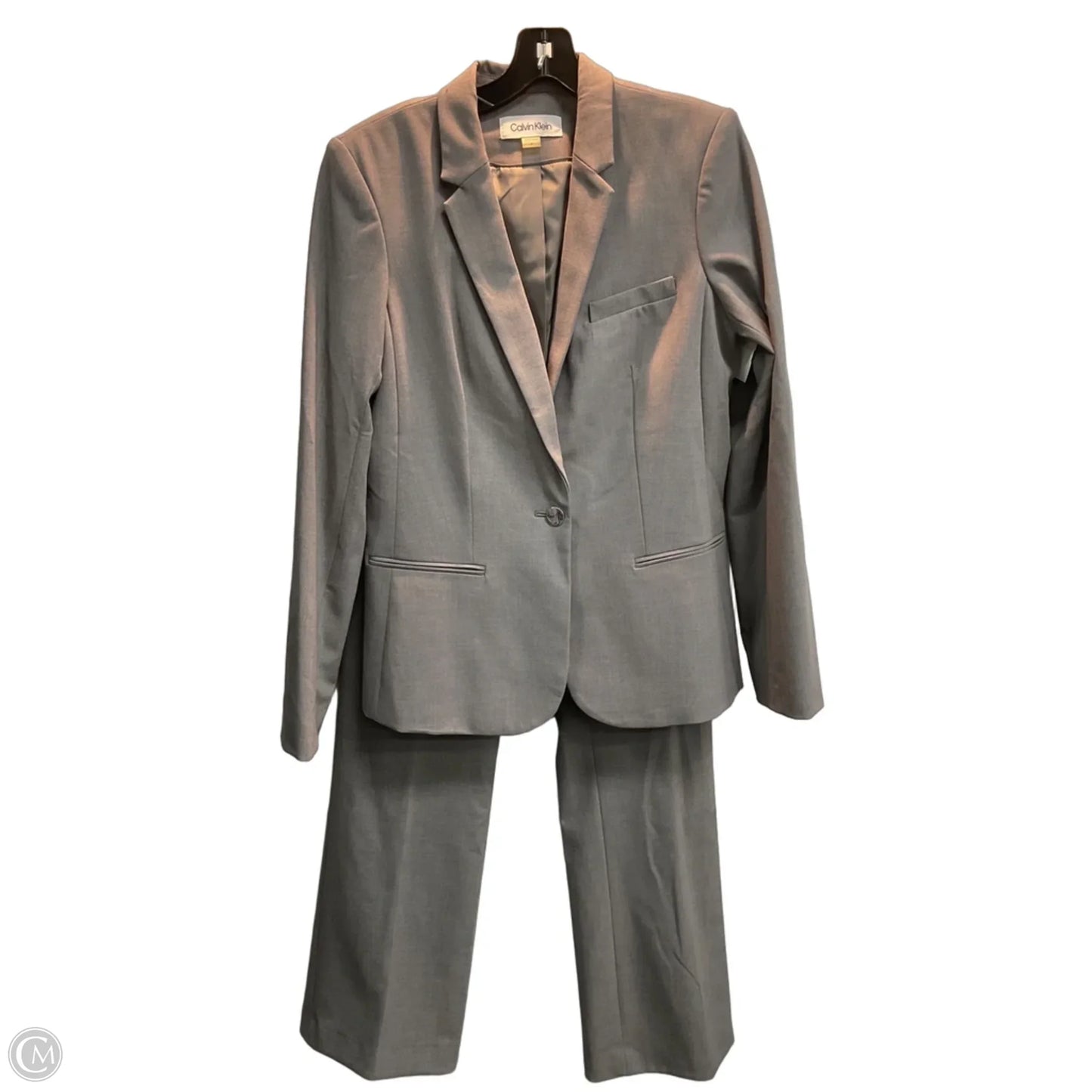 Pants Suit 2pc By Calvin Klein In Grey, Size: 6