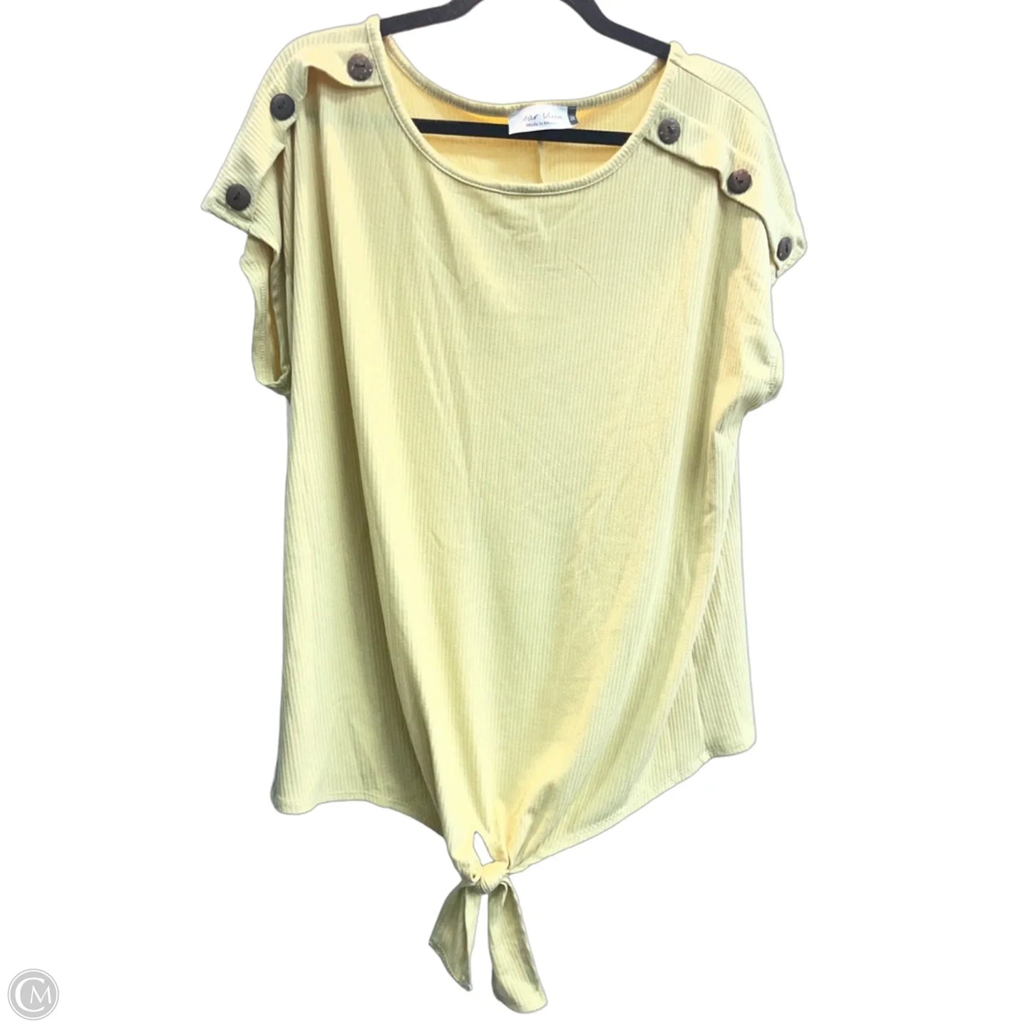 Top Short Sleeve By Clothes Mentor In Yellow, Size: 2x