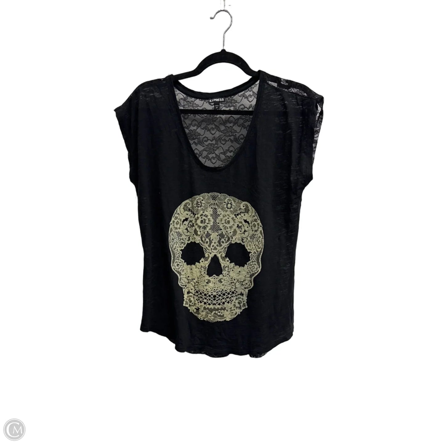Top Short Sleeve By Express In Black, Size: M
