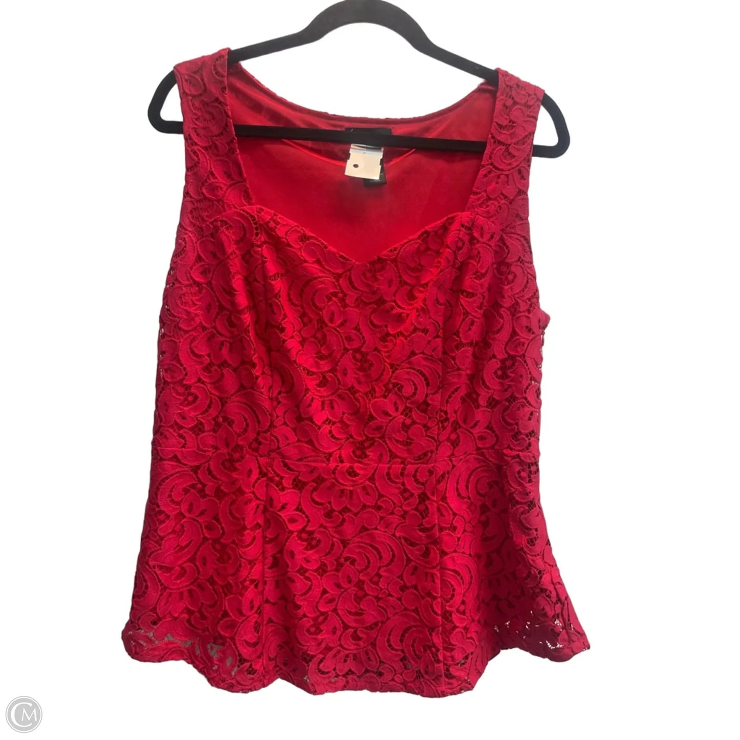 Top Sleeveless By Lane Bryant In Red, Size: Xl