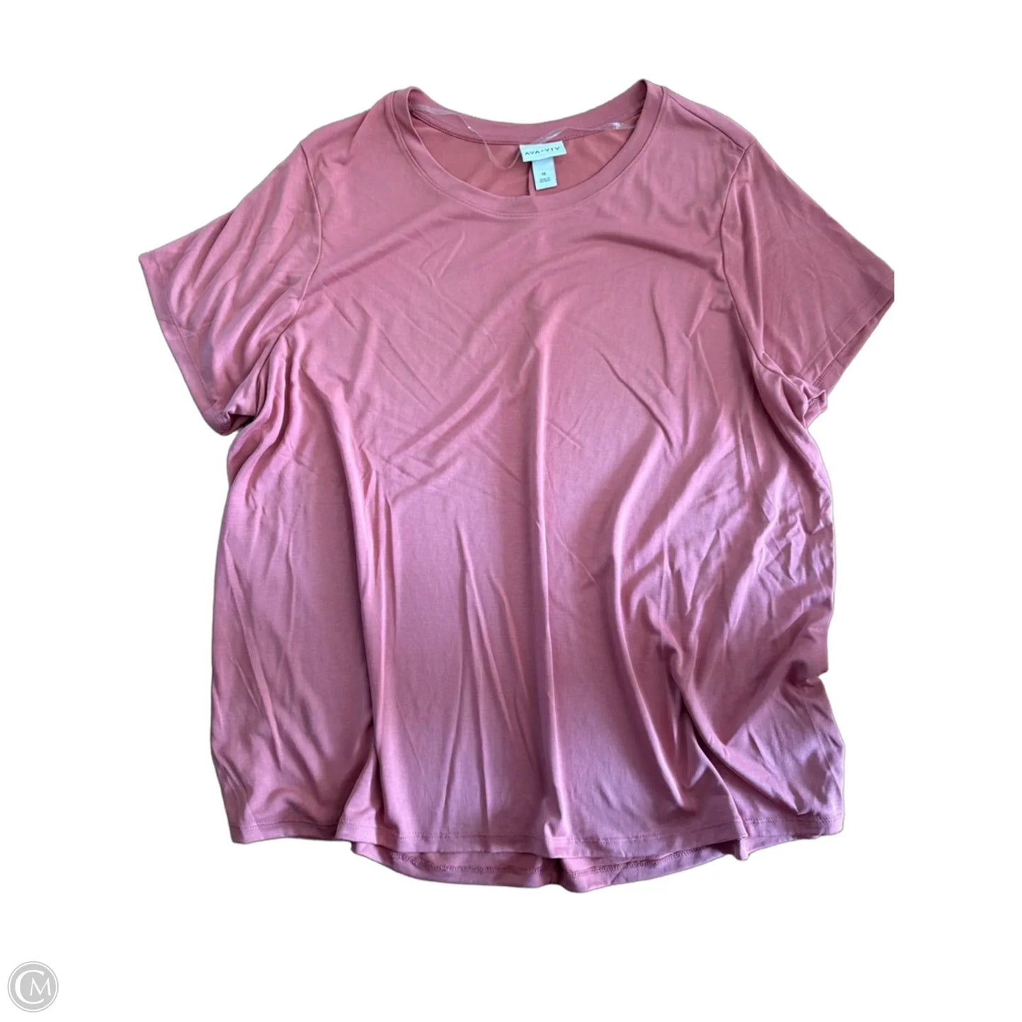 Top Short Sleeve By Ava & Viv In Pink, Size: 1x