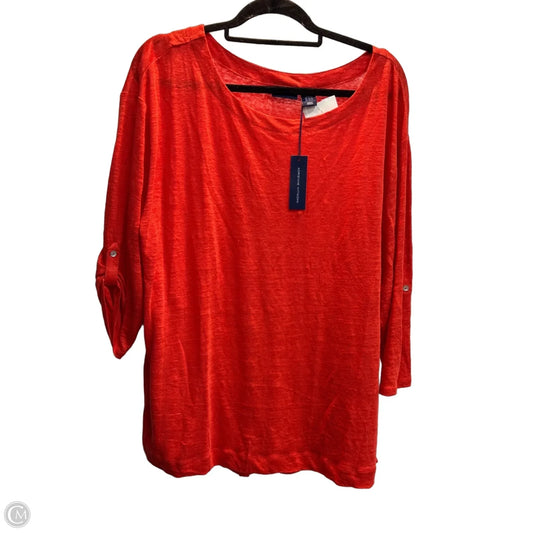 Top Short Sleeve By Adrienne Vittadini In Orange, Size: 2x