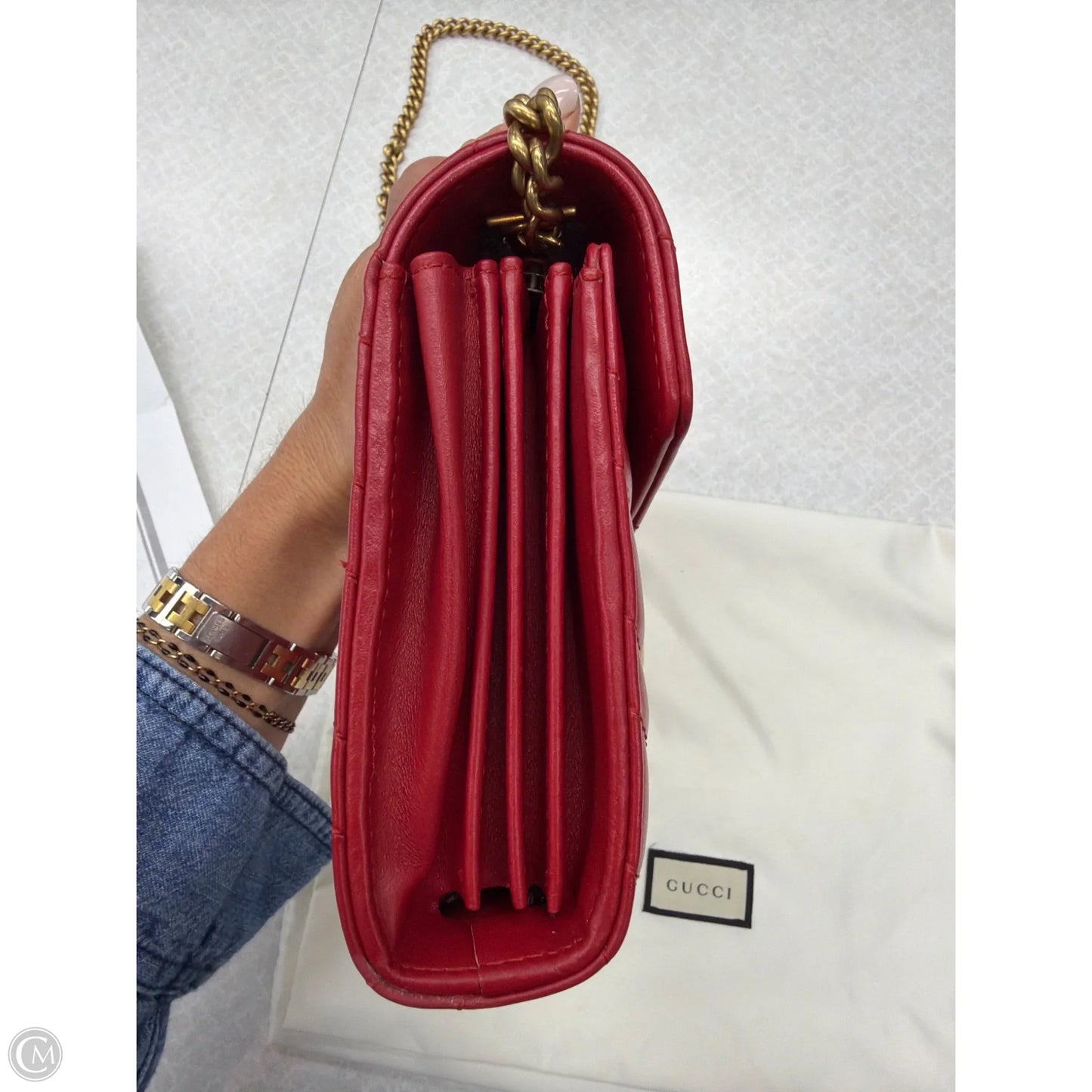 Crossbody Luxury Designer By Gucci, Size: Medium